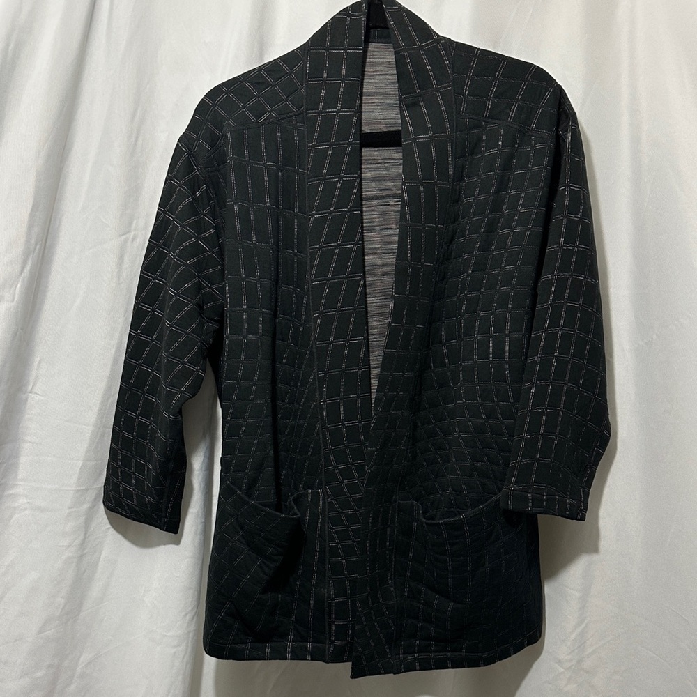Nike Black Quilted Open Front Yoga Training Jacket
